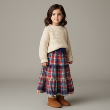 Skirt Flannel Girls 2/3 Maxi Colorful Ruffle Tier 100 Cotton Mom and Pop's Kids