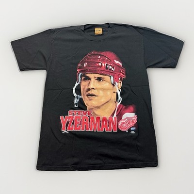 VTG 90s Detroit Red Wings Nutmeg Big Face Steve Yzerman Hockey Graphic T Shirt L