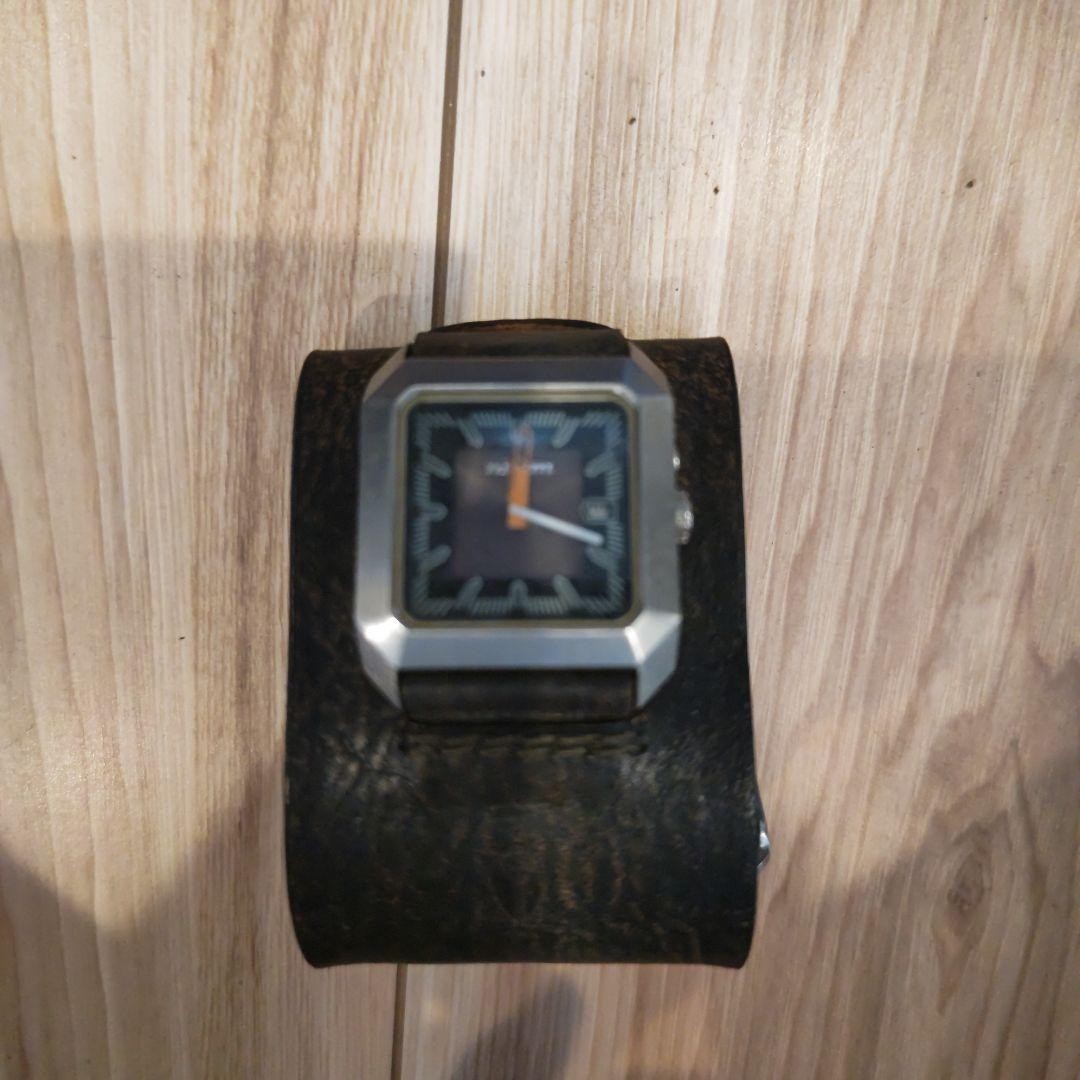 Nixon Quartz Square Black Orange Watch