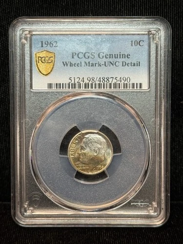 PCGS UNC Details - 1962 Roosevelt Dime 10C Silver Coin -490