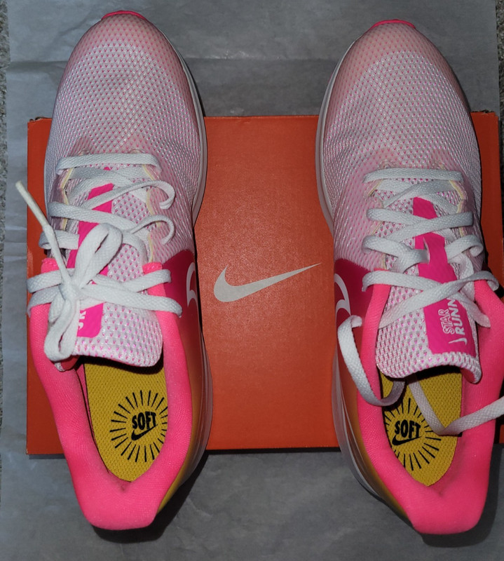 New Nike Star Runner 2 Athletic Shoes Girls Size 7y Pink Glow Black 7