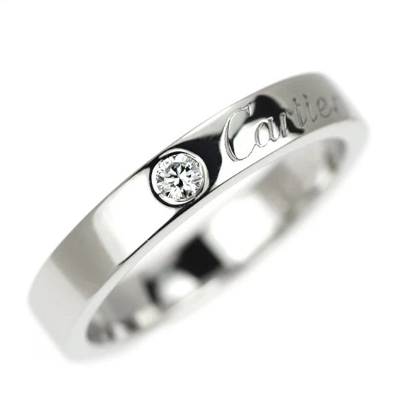 Cartier Pt950 Diamond Ring C Duen Engraved No. 47 - Auth free shipping from Japa