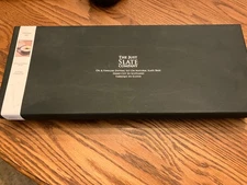 Just Slate Oil And Vinegar Dipping Bowl Set On Slate Board Base. 