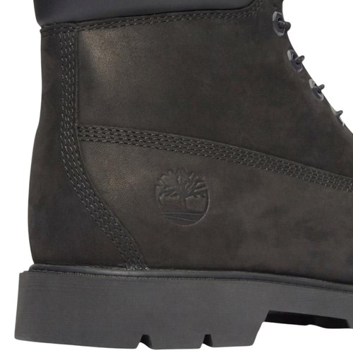 Timberland Mens 6-Inch Black Nubuck Classic Waterproof Boots - Picture 7 of 9