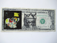 c) J.M.BASQUIAT: 1$ BANKNOTE ORIGINAL SIGNIERT, ZERTIFIZIERT, USPS- FEB 10.1987