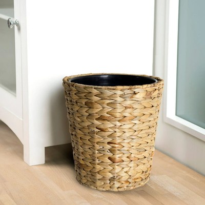 Better Homes & Gardens Natural Finish Water Hyacinth Wastebasket with Removable