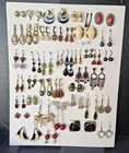 Vintage Costume Jewelry Earring Lot 40+ Pairs Dangle Drop Stud Clip-On Pearl Bea