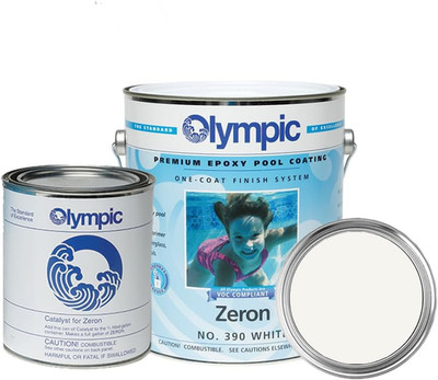 Olympic Pool Paint - Zeron - White - 1 Gallon - Two-Part Epoxy Swimming Pool Pai