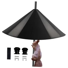 Squirrel Baffle for Bird Feeder Pole - 19 Inch for Shepherd’s Hook, Black