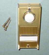Vintage Nutone Doorbell Lighted Push Button  Ribbed Gold Lucite Apartment USA