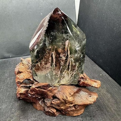 1.6LBTop Natural garden ghost phantom Quartz Crystal Mineral specimen decor