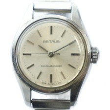 BENRUS GY18 Wristwatch Hand Wound Silver Dial Timepiece Authentic Vintage