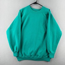 Vintage Crewneck Sweatshirt Womens XL Teal Turquise 90s Made in USA HANES