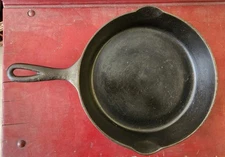 Antique Wapak #7 9.5" Cast Iron Skillet 1903-1910 Straight Block Logo Ohio