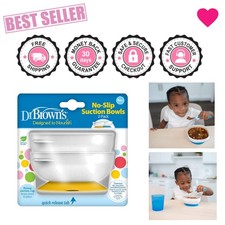 BPA Free No-Slip Suction Bowls for Babies Toddlers - 2 Count, Dishwasher Safe