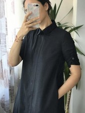 Women Akris Dress Black Cotton 32 / XXS / 40