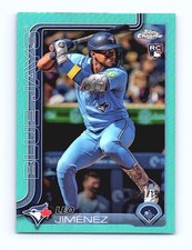 2025 Topps Chrome Logofractor Leo Jimenez RC Aqua Refractor /199 Blue Jays