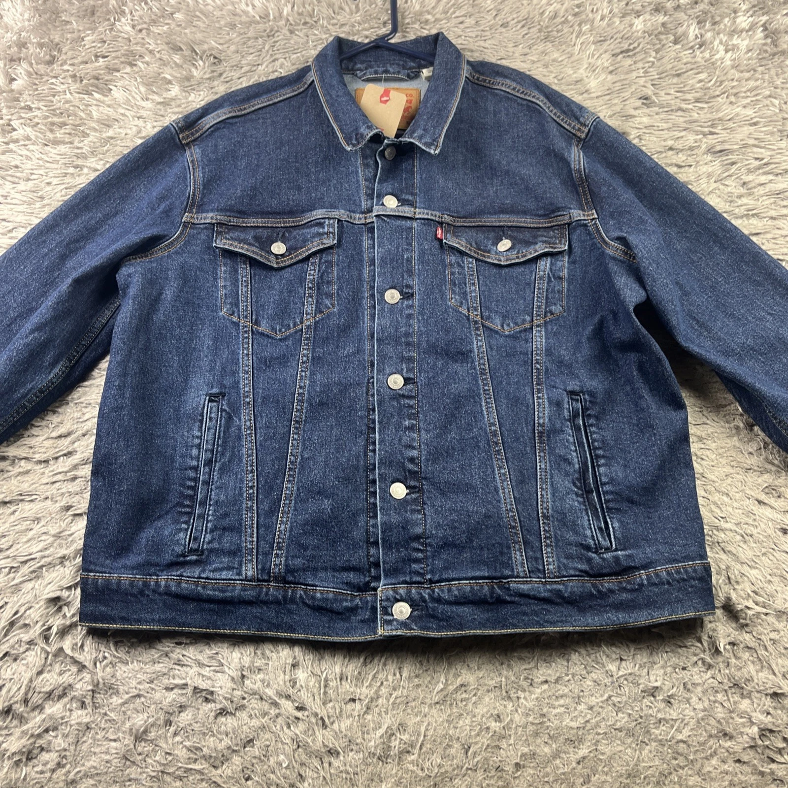 Levi's Denim Trucker Jacket Mens XL Blue Standard Stretch Button 72334-2762