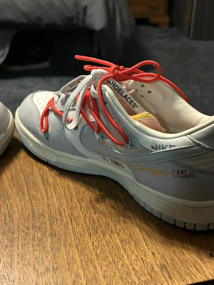 Size 9.5 - Nike Off-White x Dunk Low Lot 06 of 50 used no box  - Image 2 of 4