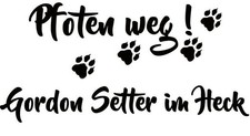 GORDON SETTER Autoaufkleber AUFKLEBER Schriftaufkleber Kontur Pfoten weg...