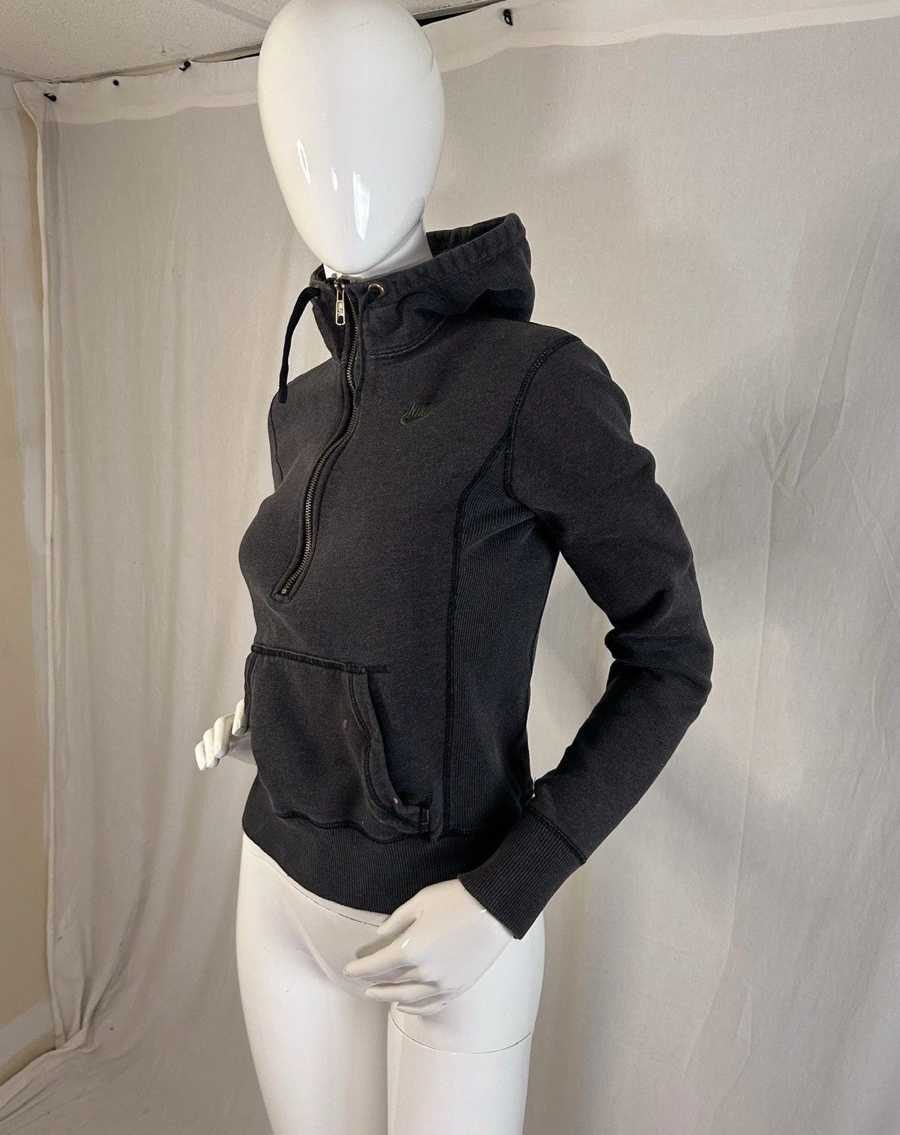 CHROME HEARTS Giacca con cappuccio e zip vintage Nike donna trashy Y2K taglia S skater thrashed grunge