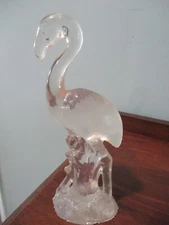1950's  Mid Century Modern Lucite Pink Flamingo 9.5'' Art Deco rare figurine