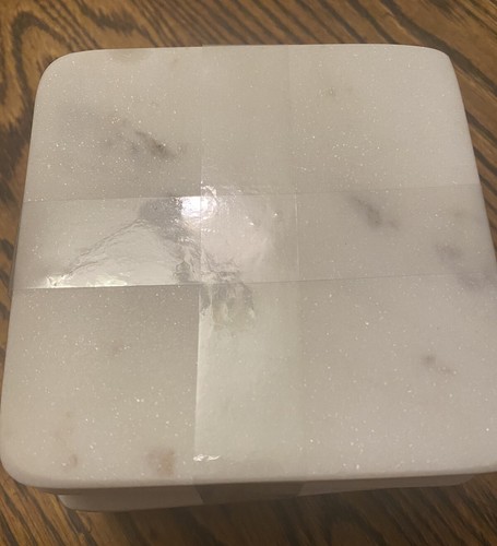 marble coaster set of 4 white Square coasters - Picture 4 of 4