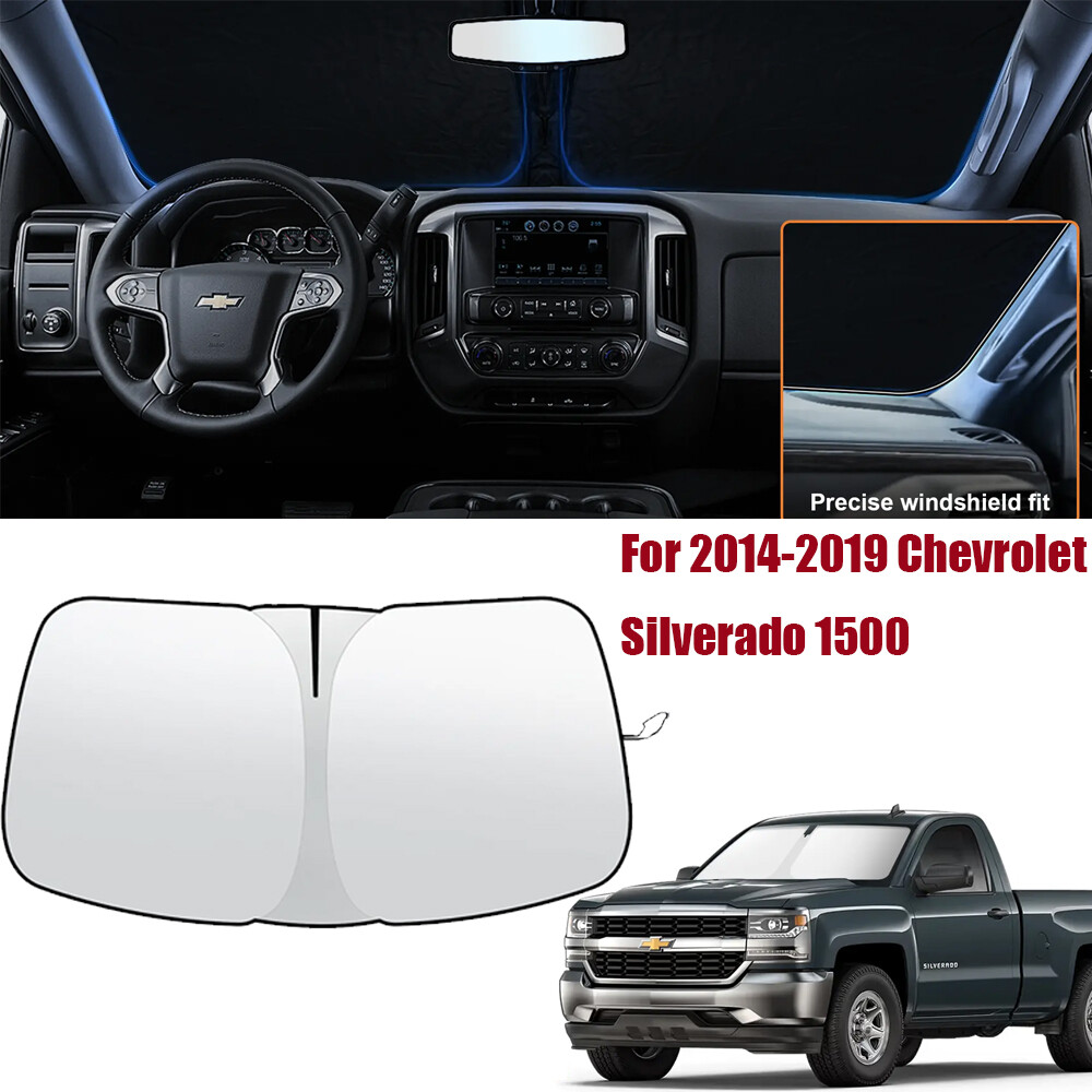 For Silverado Sierra 1500 2014-2019 Front Windshield Sun Shade Reflective Cover