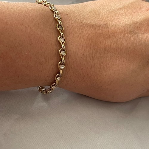 Vintage Bling Rhinestone Eyelet Chain Link "Vintage Look" Bracelet - Picture 2 of 11