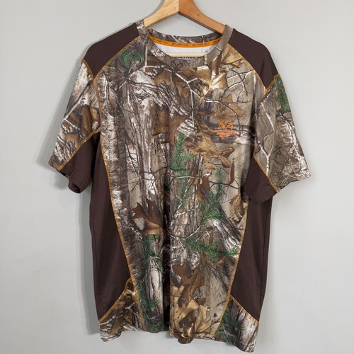 Realtree Short Sleeve Dri More Tech Camo Shirt Men's Medium Camouflage Hunting - Picture 4 of 11
