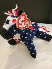 Beanie Babies RARE TY Lefty 2000 Beanie Baby has Error on tag Political Donkey
