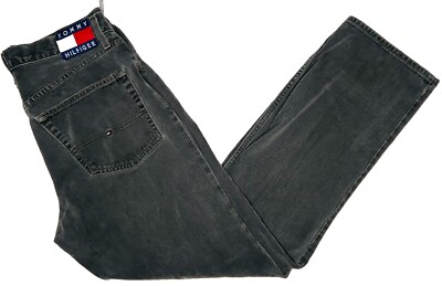 *VTG* Tommy Hilfiger 'Tommy Jeans' 90s Men's Gray Jeans; Size 34 x 34