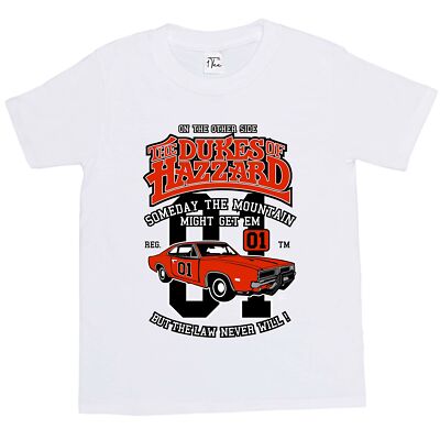 1 T-Shirt Kinder Jungen Irgendwann könnte der Berg sie bekommen, rotes Auto. T-Shirt
