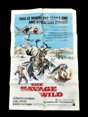 THE SAVAGE WILD Original Movie Poster 1970 Gordon Eastman Carl Spore 27'' x 41''