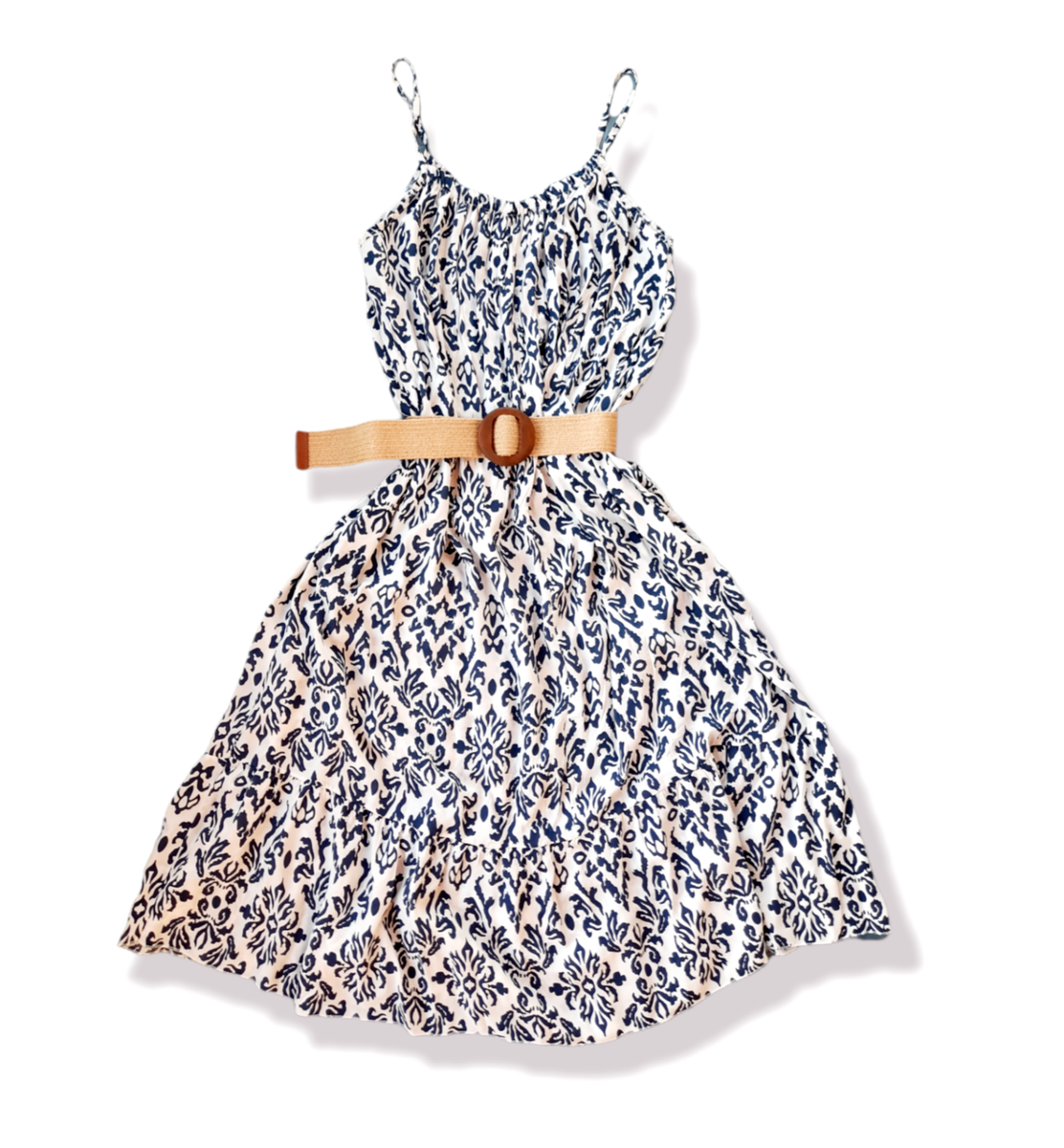 Blue White Greek Island Style Dress Loose Fit Mediterranean Summer M/ L |  eBay