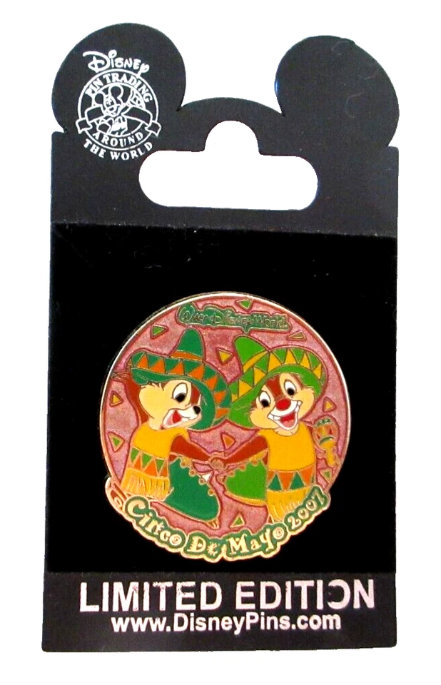 WDW 2007 CINCO DE MAYO CHIP 'n DALE PIN - ESTÁN USANDO SOMBREROS - LE 1500 - 54023 Foto 2 de 2