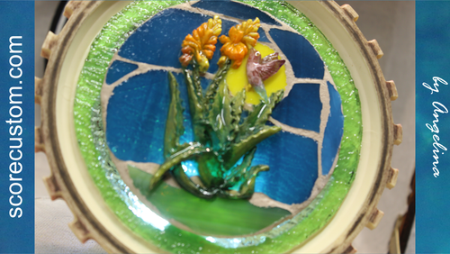 Sun Catcher, Stained Glass, 3D Hummingbird and Aloe with Stand - Picture 14 of 19
