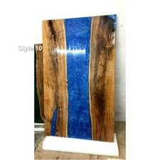 Tavolino da caffè lato centro pranzo resina epossidica fiume oceano fatto a mano interni