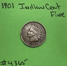 1901 Indian Head Cent / Penny 1c Fine