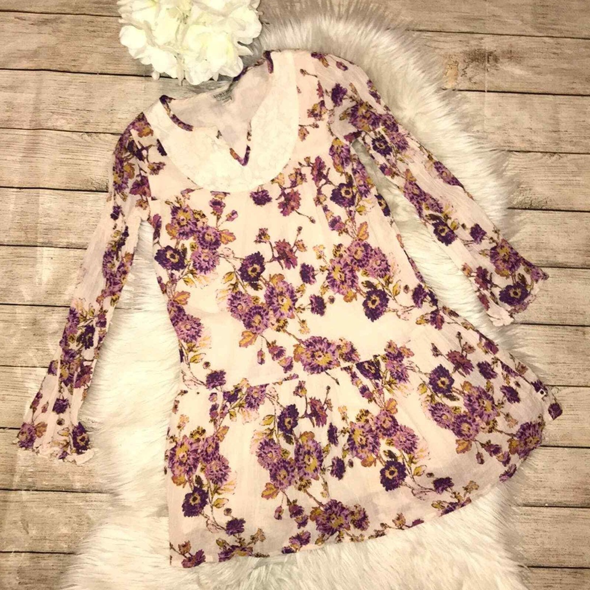 v neck floral drop waist dress White Floral Print Drop Waist Dress | Women's Clothing