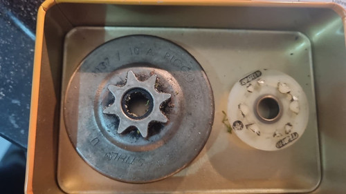 Stihl Kettenrad Sternrad 1/4"  170, 180, 181, 190, 191, incl. Lager u. Schnecke