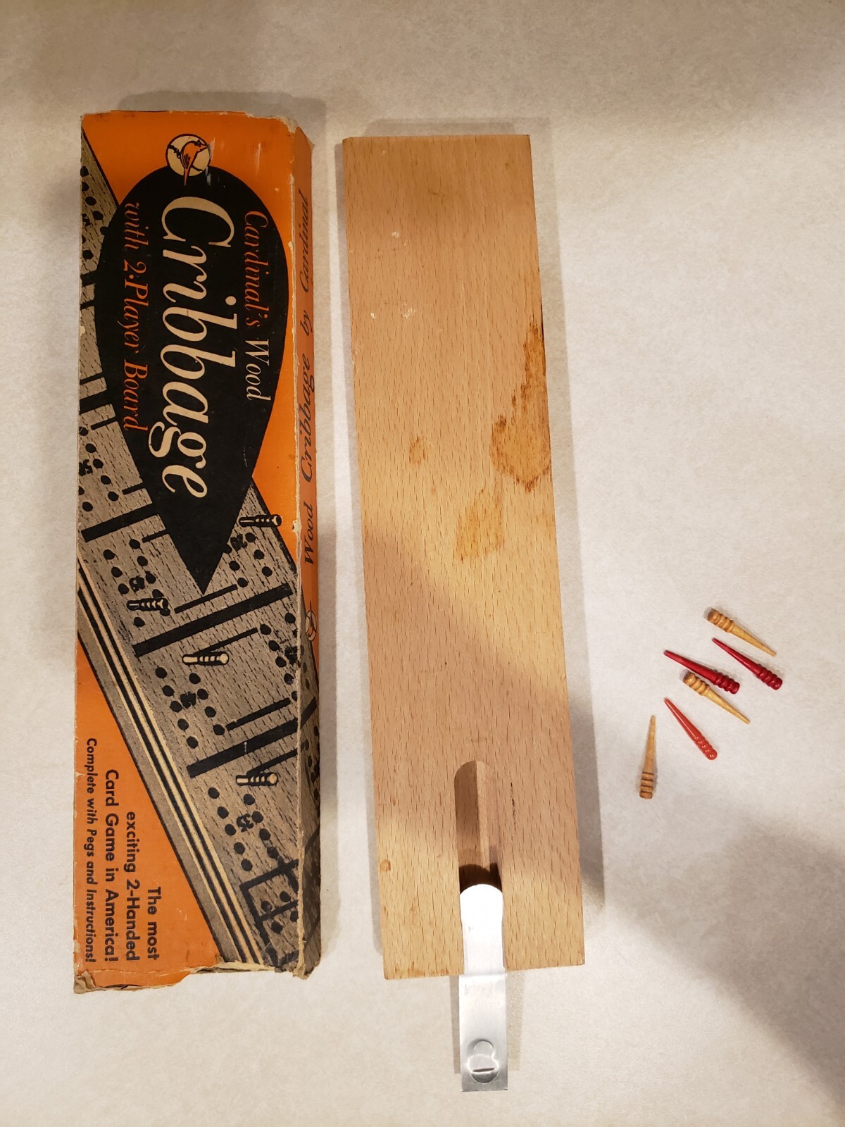 Vintage Wood Cardinal Cribbage Game LOOK!!! Complete 6 pegs