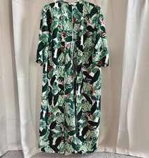 Rachel Zoe Womens Duster One Size Tropical Open Kaftan Festival Boho Swim 17810