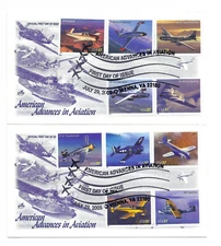 3916-25 37c Advances in Aviation, Vienna, VA, on 2 Artcraft FDCs