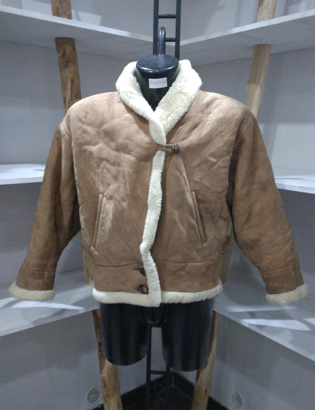Vintage Fashion Club Men's Dark Brown Sheepskin Jacket Size 48 MG002LZ