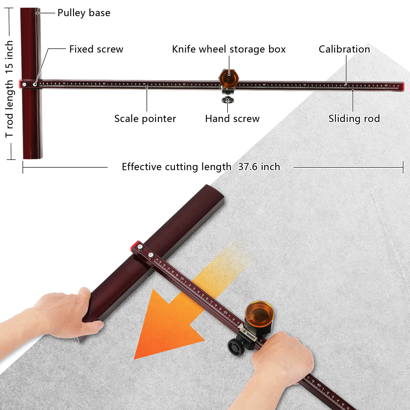 Professional Manual Ceramic Tile Cutter 36" Floor Tile Porcelain Cutting-Machine