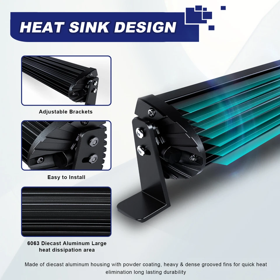 COMBO BARRA DE LUZ LED RGB 42" Cambio Persecución Estroboscópica Bluetooth 2-Vainas Luces de Roca Foto 4 de 4