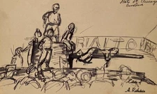 ALBERT ROTHSTEIN WPA VINTAGE PAINTING FIGURE PORTRAIT ILLUSTRATION CHICAGO