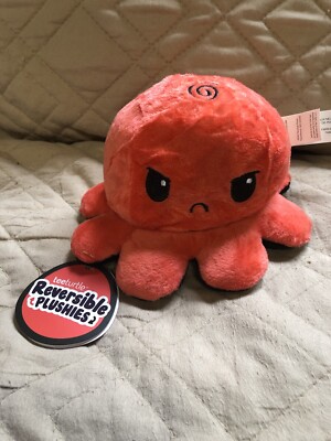 TeeTurtle The Original Reversible Octopus Plushie Angry Red Rage