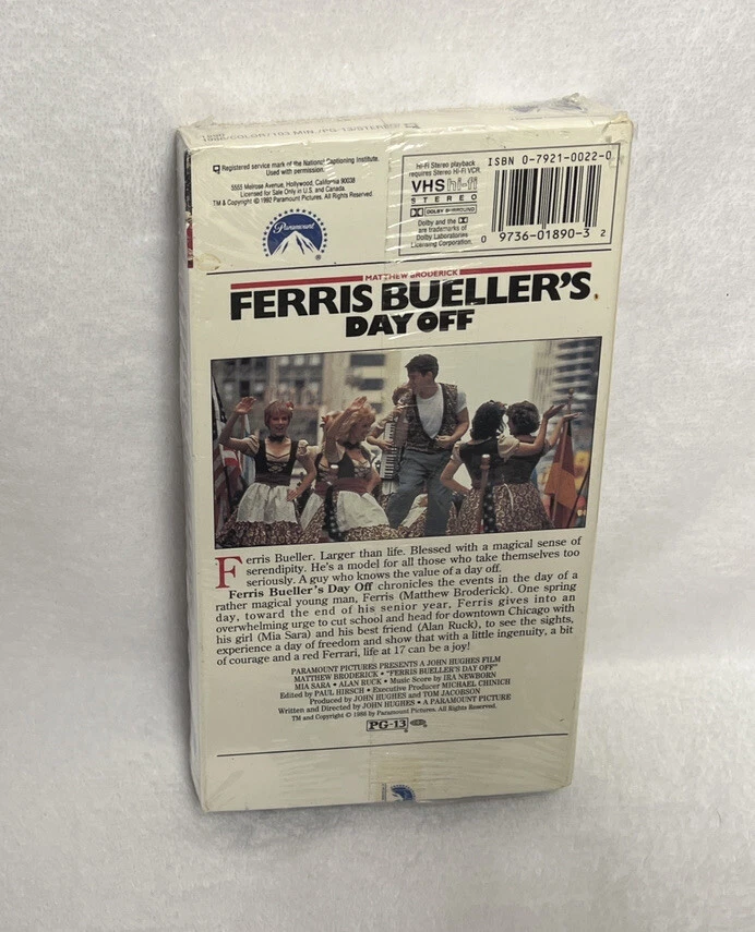 Ferris Buellers Day Off VHS Tape 1992 John Hughes Paramount - Image 2 of 4